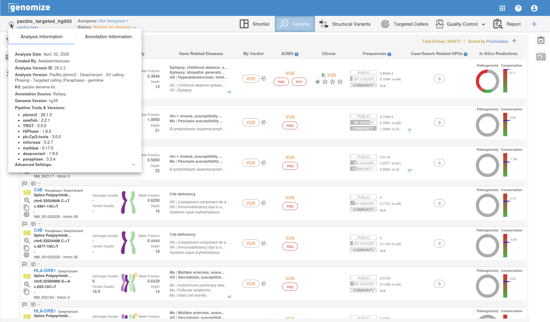 Pipeline Tools and Versions