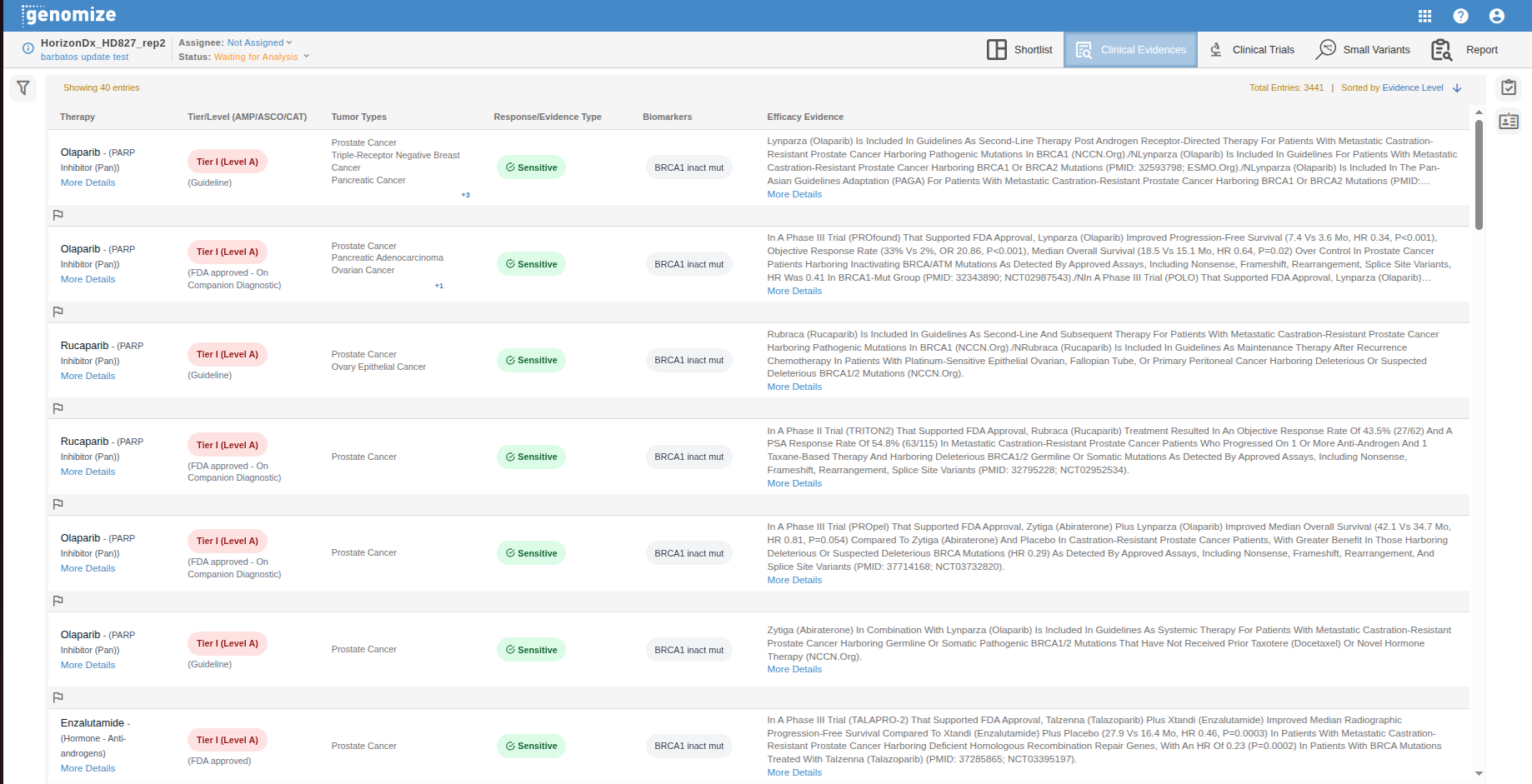 Clinical Evidence Filters